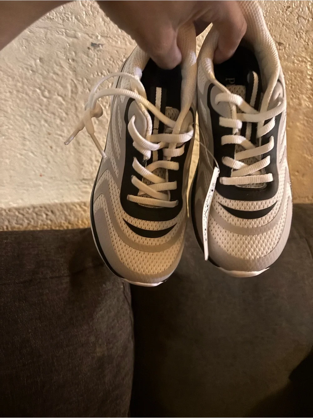The Children's Place White and Gray Kids Sneakers